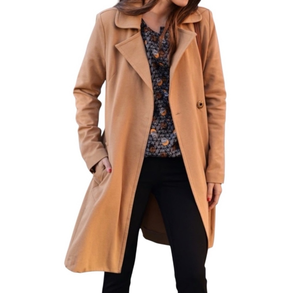 CABI The Perfect Trench Coat In Camel Cotton Blend Size XS. NWOT